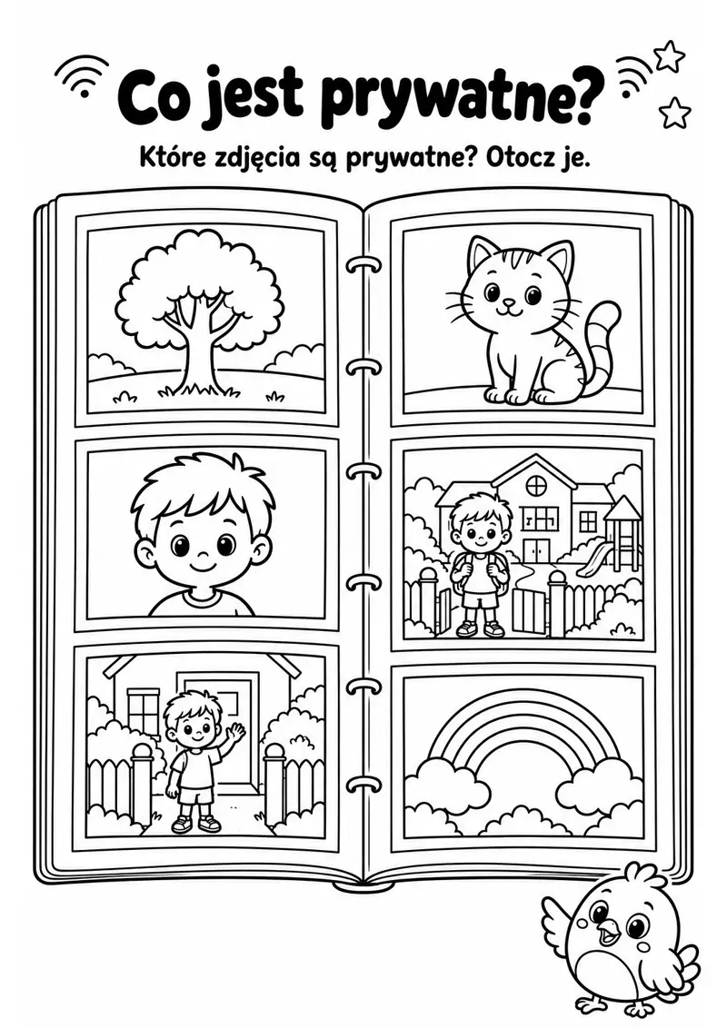 Karta pracy „Co jest prywatne?” — otocz prywatne zdjęcia