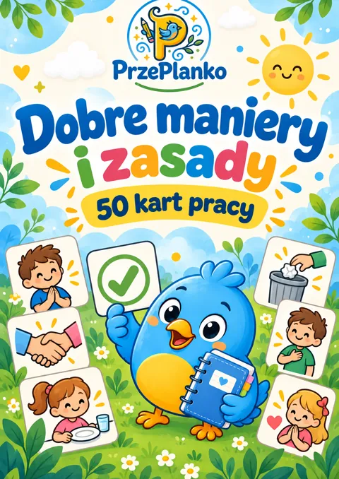 Okładka zestawu Dobre maniery i zasady, 50 kart pracy