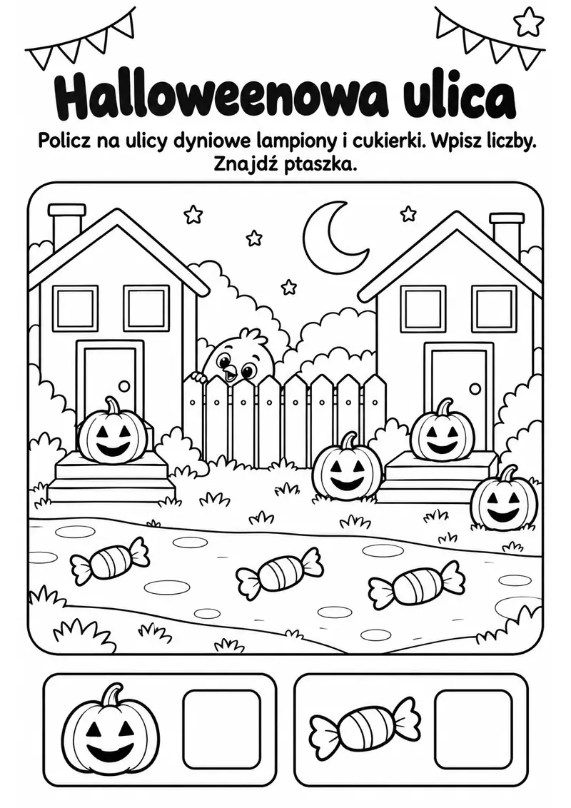 Karta pracy Halloweenowa ulica