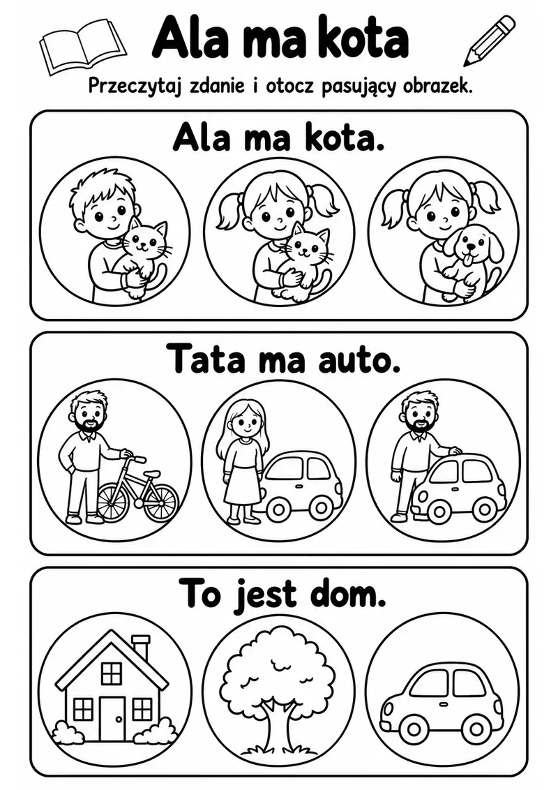 Karta pracy Ala ma kota