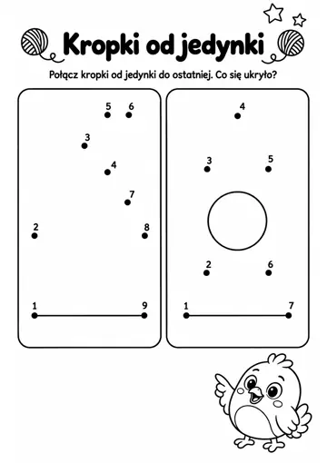 Darmowa karta pracy do druku: Kropki od jedynki