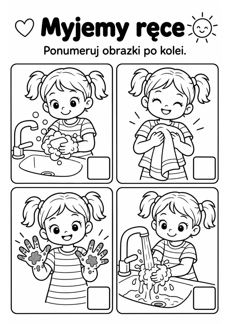 Karta pracy Myjemy ręce